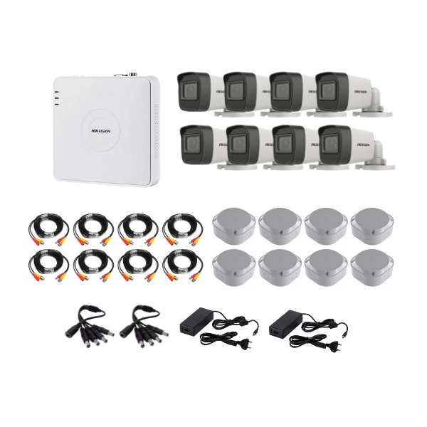 Hikvision 1080P 8 Channel DVR &amp; 8 Bullet Cameras DIY CCTV KIT