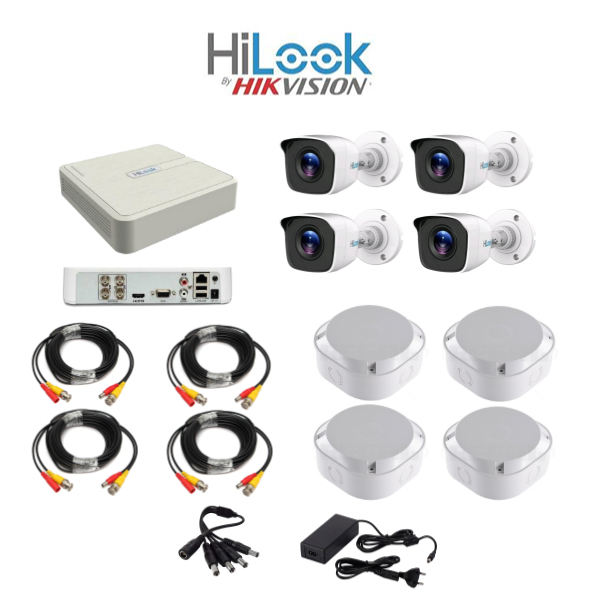 Hilook 1080P 4 Channel DVR &amp; 4 Bullet Cameras DIY CCTV KIT